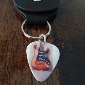 STEVIE RAY VAUGHAN GUITAR PICK KEYCHAIN